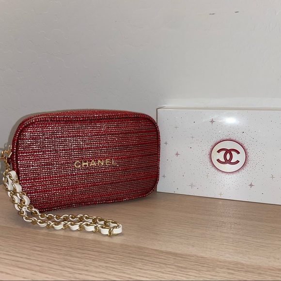 Bags Chanel Makeup Bag With Wristlet Chain Poshmark